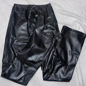 Pleather wide leg pants